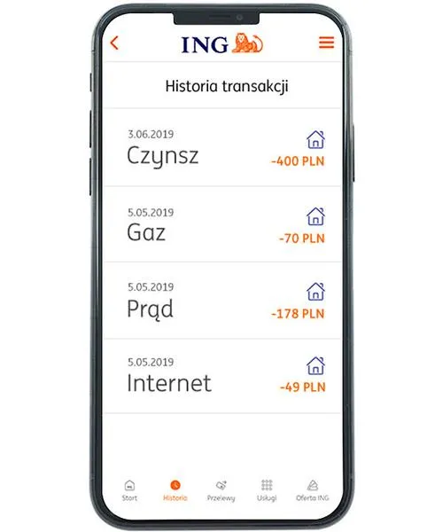 Funkcje aplikacji ING