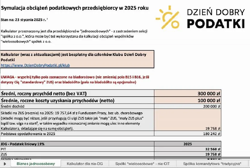 Kalkulator podatku dochodowego