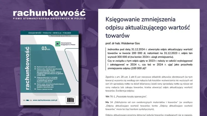 Księgowanie odpisów aktualizujących należności