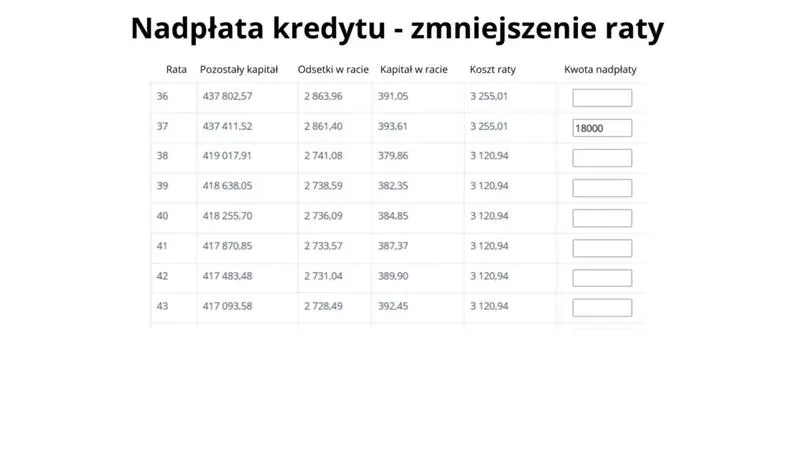 Nadpłata kredytu hipotecznego