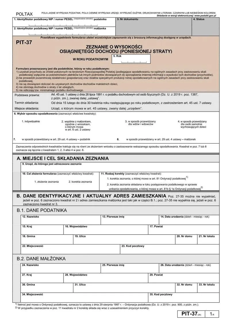 Najczęstsze błędy przy PIT online