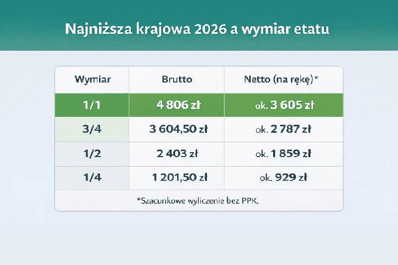 Najniższa krajowa 2026